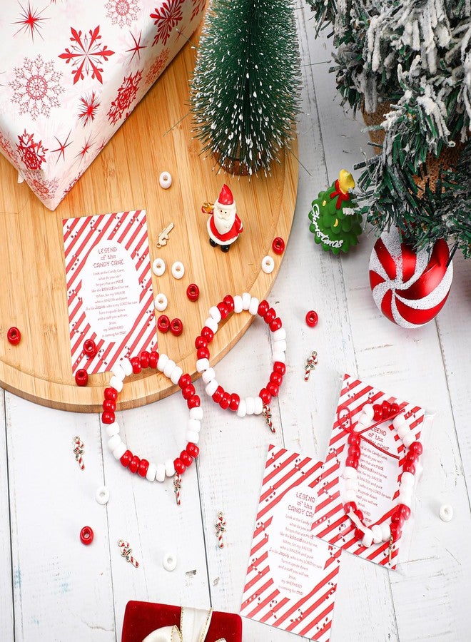 Ferreve 20 Set Christian Christmas Crafts Bulk DIY the Legend of the Candy Cane Crafts for Bracelets Religious Candy Cane Story Gifts for Xmas Stocking Suffer Sunday School Party Favor (Classic Style) - Image 4
